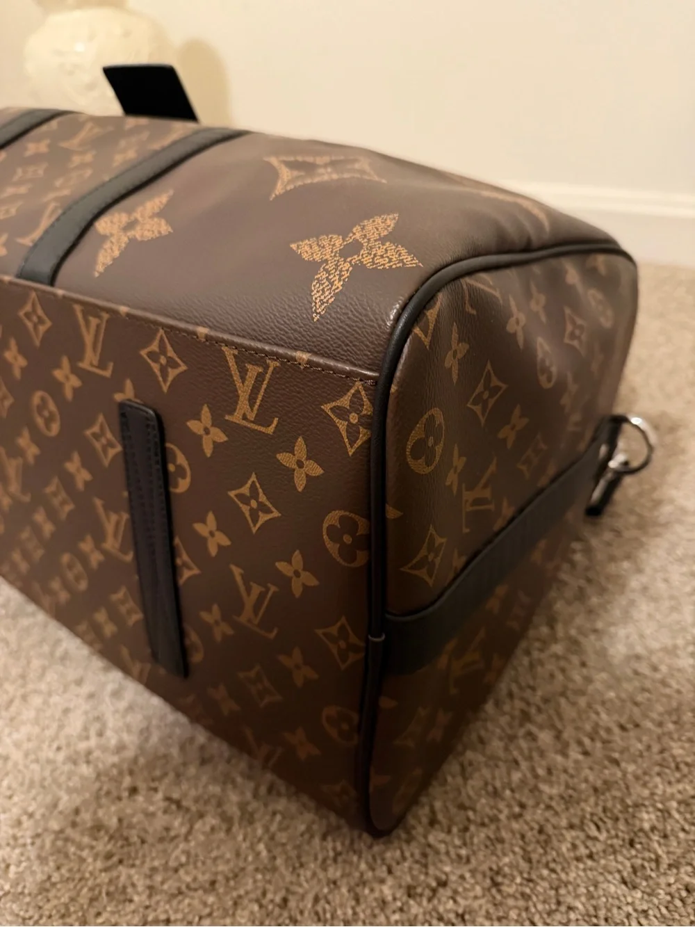 COPY - Louis Vuitton Brown Monogram Canvas & Black Trim Duffel